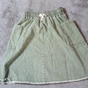 Green Girls Denim Skirt
